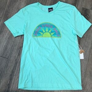 NWT Katydid Aqua Graphic Good Vibes Only T-Shirt